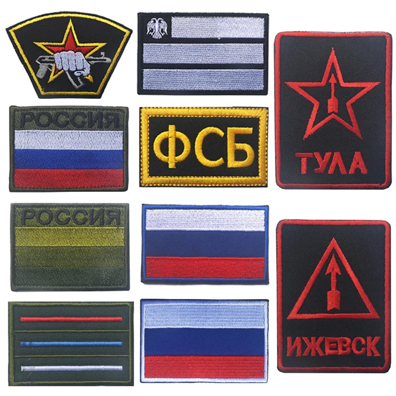 Patch Brodé Russie Soviétique – Bande Noire et Jaune Réfléchissante Infrarouge - BLACKBEARD OUTDOOR INDUSTRIES