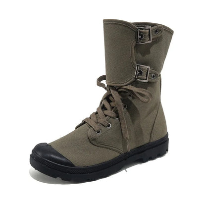 Rangers en toile pour hommes - Bottes hautes en toile respirantes, casual, outdoor et antidérapantes