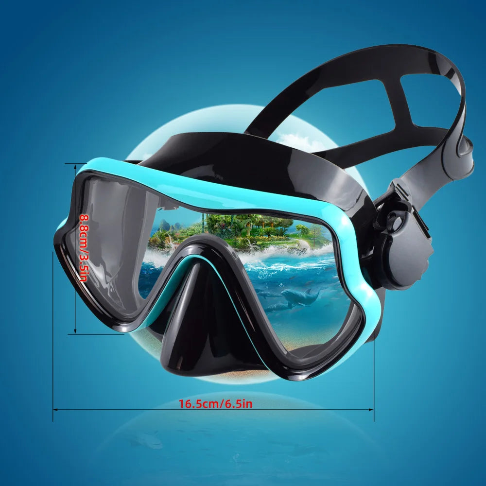 Masque de Plongée Snorkel en Silicone avec Verre Trempé – Large Vue Colorée pour Adultes et Jeunes - BLACKBEARD OUTDOOR INDUSTRIES