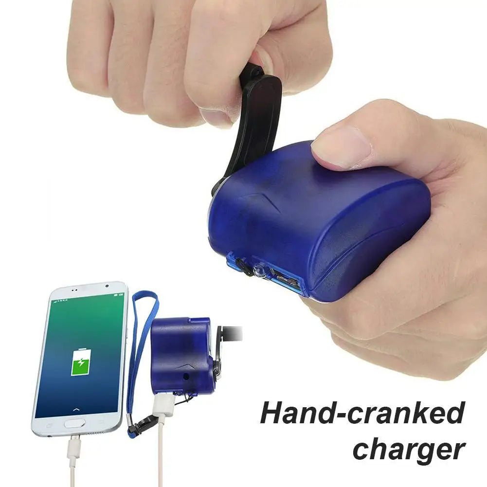 Chargeur USB à manivelle avec éclairage de secours