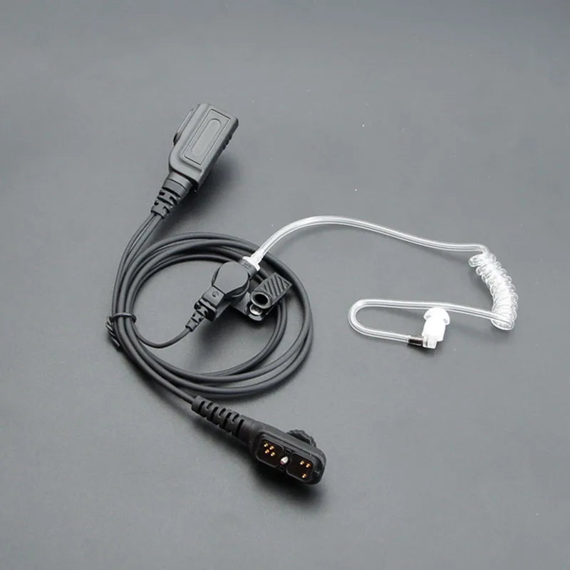 Oreillette Acoustique Tubulaire avec PTT – Compatible Hytera PD700/PD780/PD785/PT580H, 2 Broches à Vis