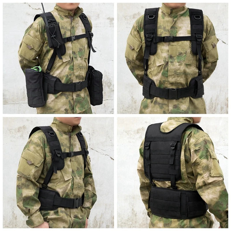 Harnais Tactique MOLLE avec Ceinture Détachable – Harnais de Combat Airsoft, Équipement Militaire, Entraînement et Chasse Outdoor BLACKBEARD OUTDOOR INDUSTRIES