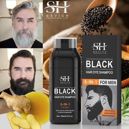 Shampooing colorant noir pour cheveux blancs 250 ml