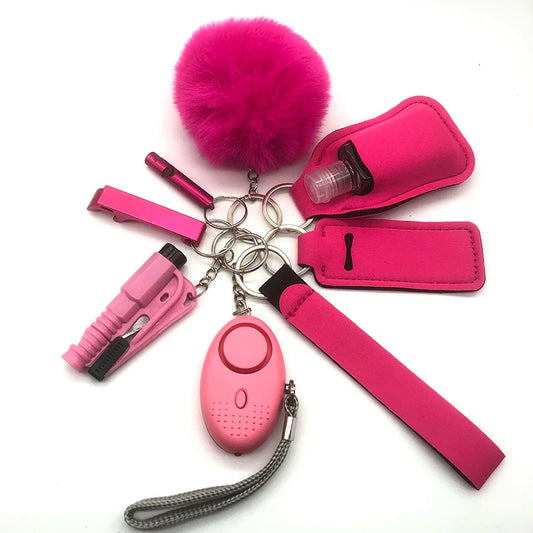 Porte-Clés de Défense Personnelle pour Femme – Alarme Intégrée, Boucle O, Multicolore