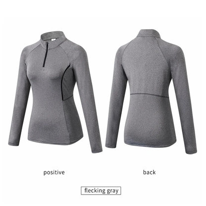 Top Sport Femme Manches Longues – Col Montant Yoga Fitness Running