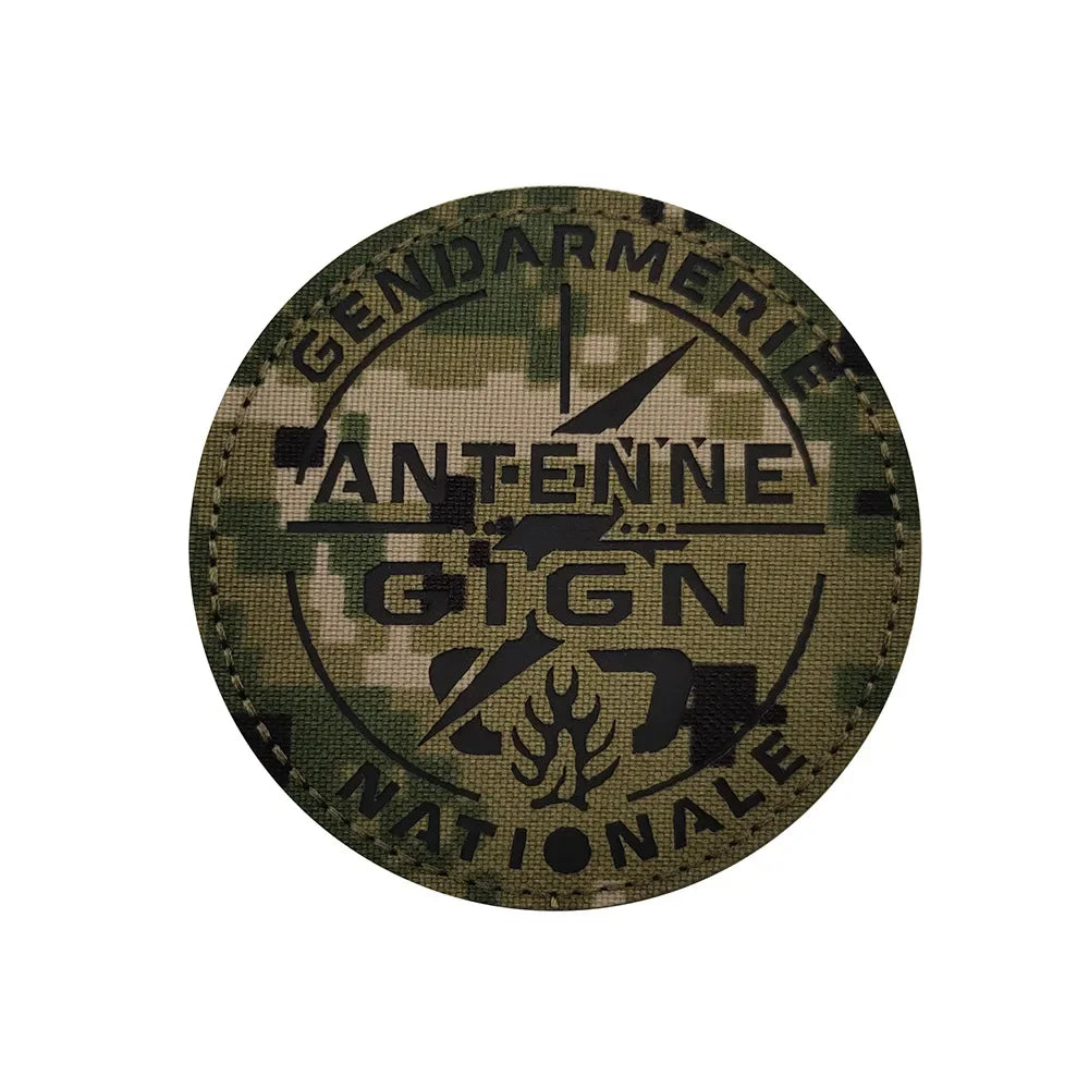 Patch PVC GIGN Gendarmerie France IR Réfléchissant – Hook & Loop | Brassard & Épaulette