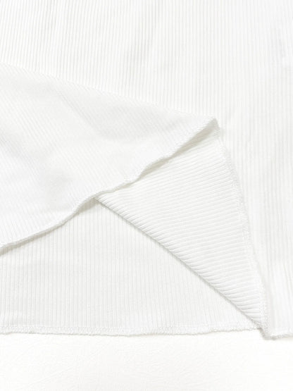 T-shirt côtelé femme manches longues, col rond demi-boutonné