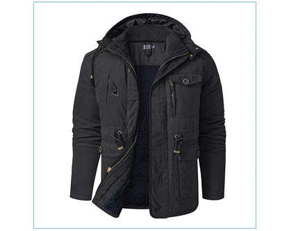 Veste d’Hiver Chaude Homme – DIMUSI Veste Tactique Épaissie | Polaire Doublée | Multi-poches | Coupe-Vent | Capuche | Mode & Outdoor - BLACKBEARD OUTDOOR INDUSTRIES
