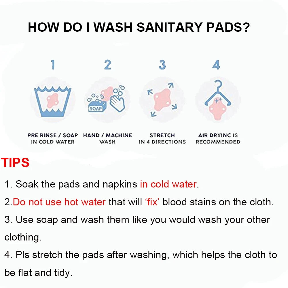 VEJYO – Lot de 5 Serviettes Hygiéniques Lavables en Charbon de Bambou Réutilisables Ma boutique