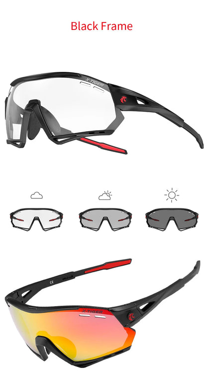 X-TIGER Lunettes de Cyclisme 5 Verres – UV400, Polarisées – Pour Vélo, Running, Pêche & Sports Extérieurs - BLACKBEARD OUTDOOR INDUSTRIES