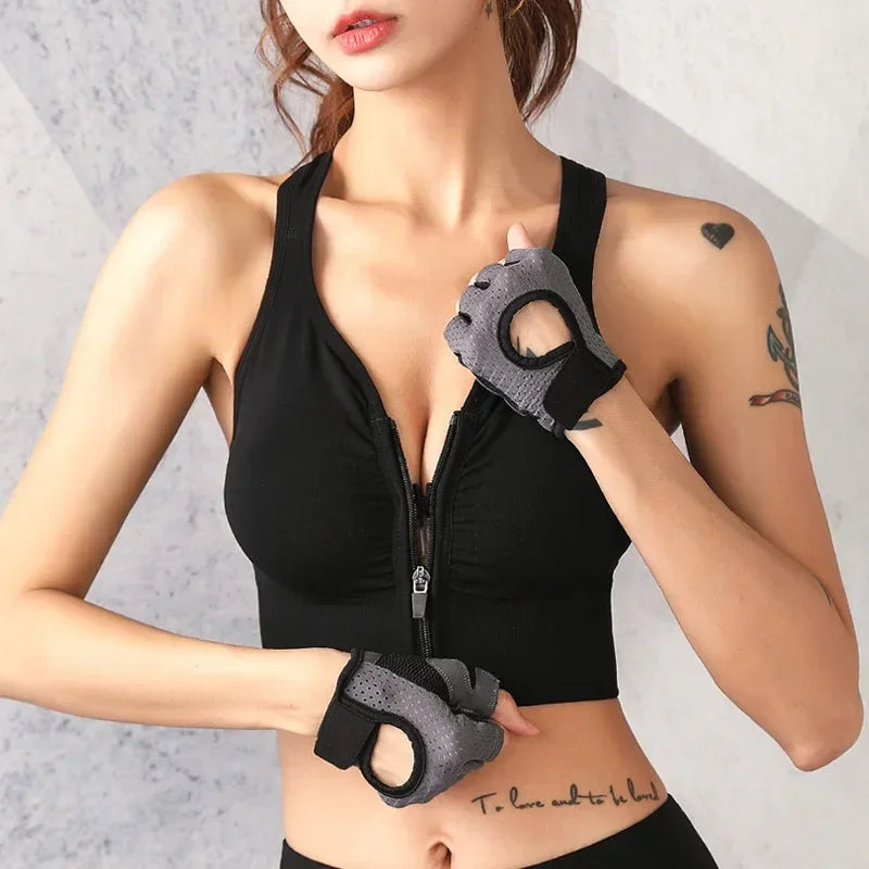 Brassière Sport Femme Zip Frontal – Soutien-Gorge Running Yoga Respirant