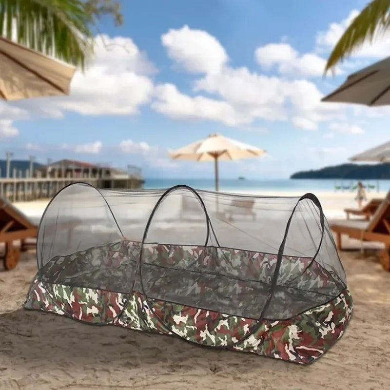 Moustiquaire de camping pliable à ouverture automatique – Fond camouflage