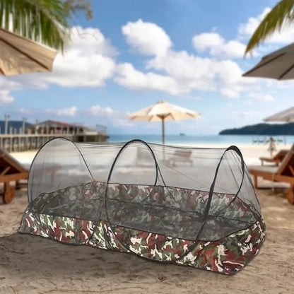 Moustiquaire de camping pliable à ouverture automatique – Fond camouflage