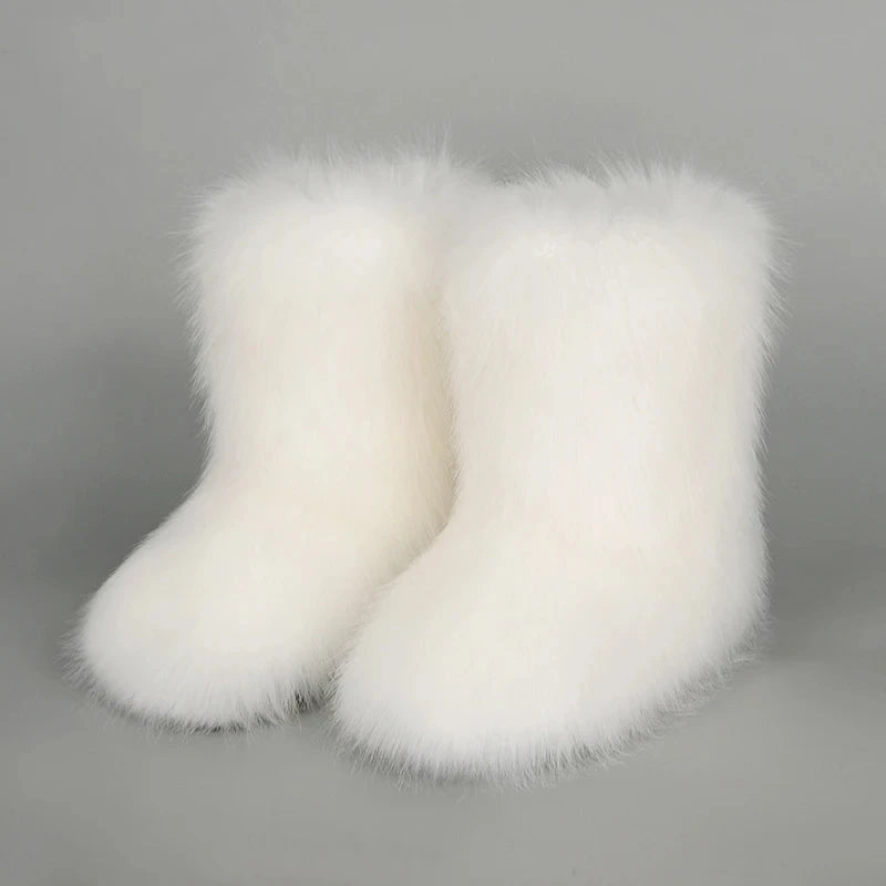 Bottes d’hiver femme fourrées en fausse fourrure