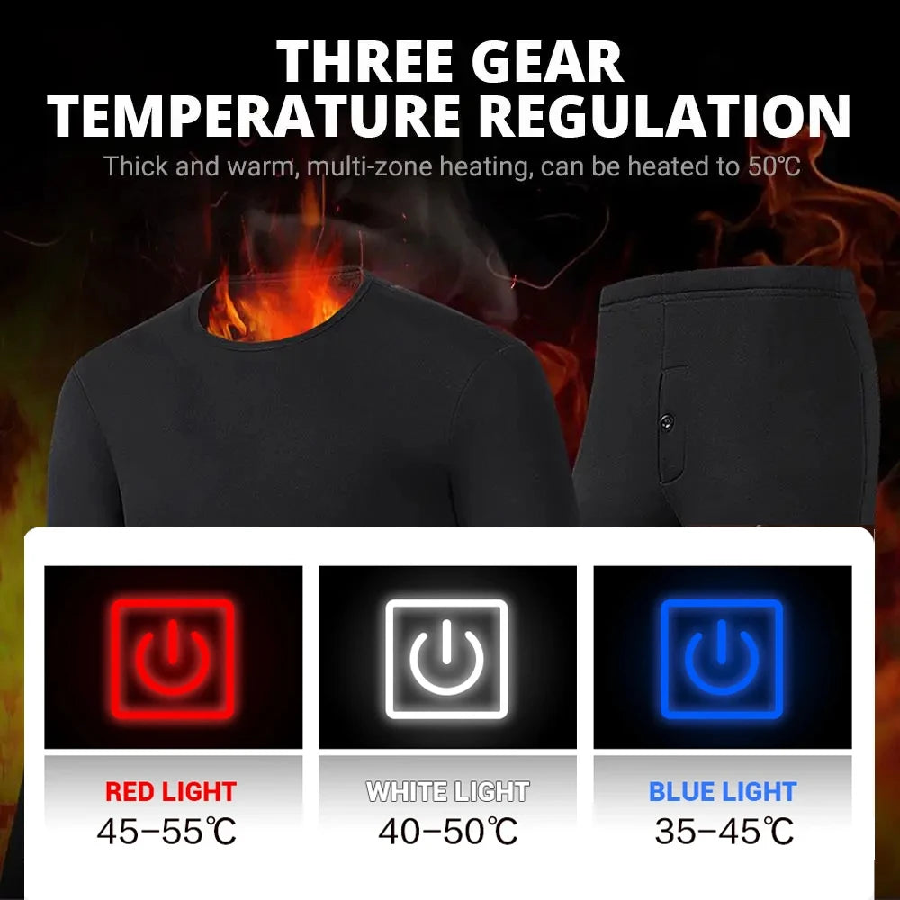 Sous-vêtement chauffant USB hiver – Veste, pantalon ou ensemble