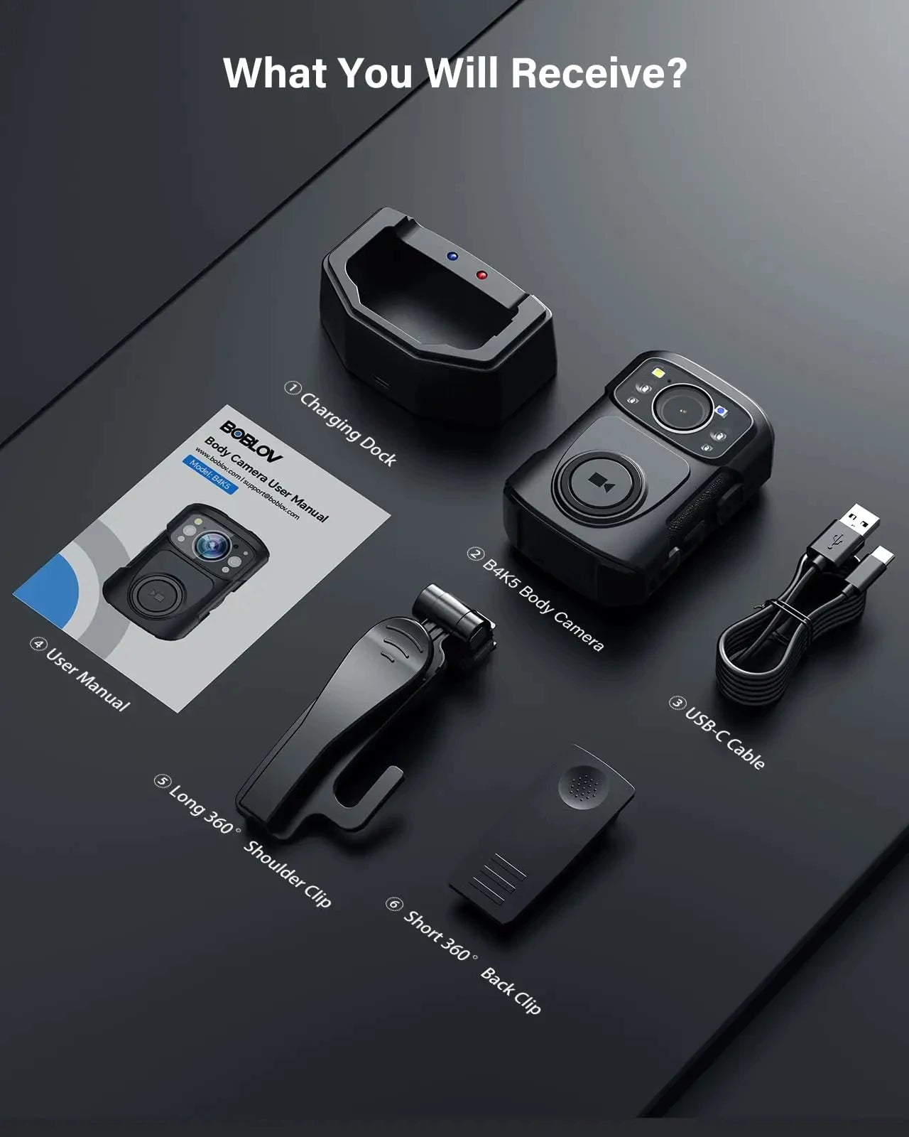 📸 Caméra Corporelle 4K BOBLOV B4K5 – Avec Audio, GPS & Vision Nocturne Ma boutique