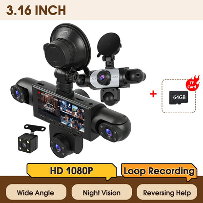 Dashcam Podofo 5 caméras 1080P avec écran 3,16 pouces