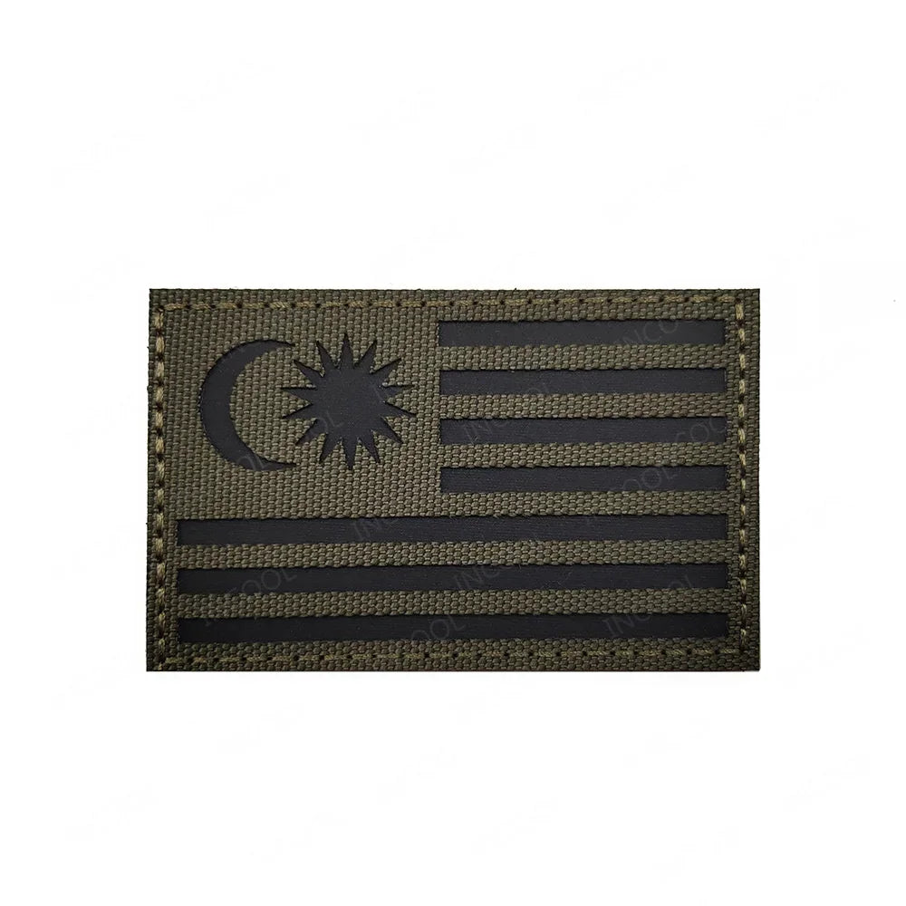 Patch Drapeau Réfléchissant Tactique – Badge Militaire Velcro, 29 Pays, 8x5 cm