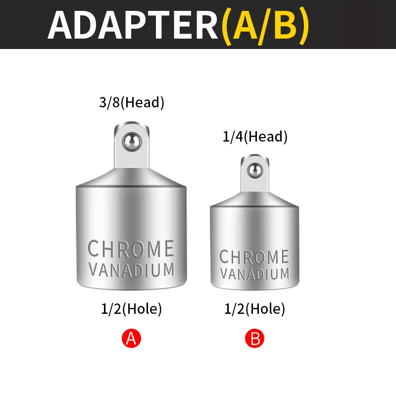 Onnfang Adaptateur Douille Cliquet – 1/2", 3/8", 1/4" CR-V Chrome Vanadium – Outils de Réparation Auto, Vélo, Maison, Garage - BLACKBEARD OUTDOOR INDUSTRIES