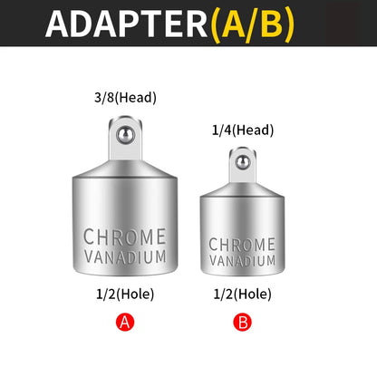Onnfang Adaptateur Douille Cliquet – 1/2", 3/8", 1/4" CR-V Chrome Vanadium – Outils de Réparation Auto, Vélo, Maison, Garage - BLACKBEARD OUTDOOR INDUSTRIES