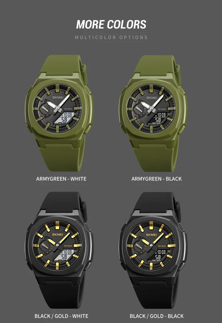 Montre de Sport SKMEI 2091 pour Homme – Montre Numérique Militaire Résistante à l'Eau avec Fonction Compte à Rebours et Date - BLACKBEARD OUTDOOR INDUSTRIES