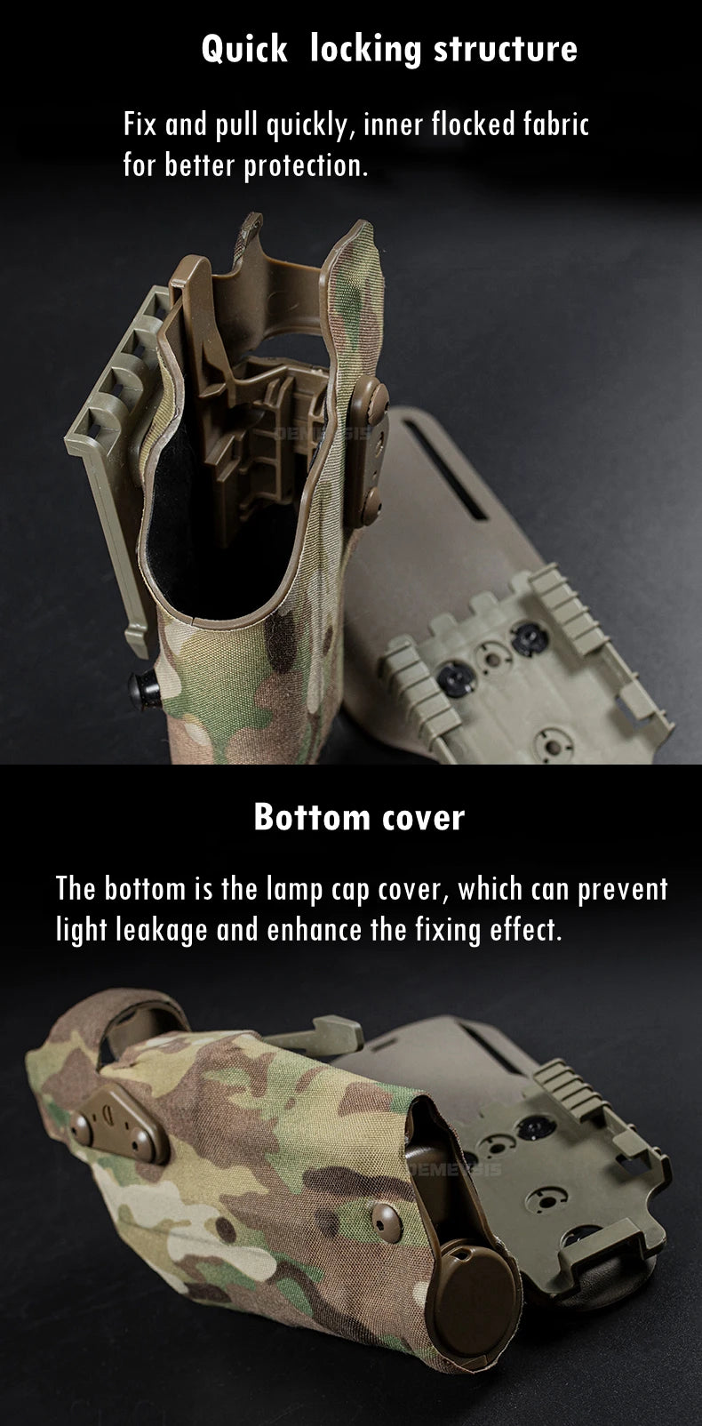 Holster Tactique de Cuisse – Pour Glock 17 Gen4 / G19 avec Lampe X300 / X300U - BLACKBEARD OUTDOOR INDUSTRIES