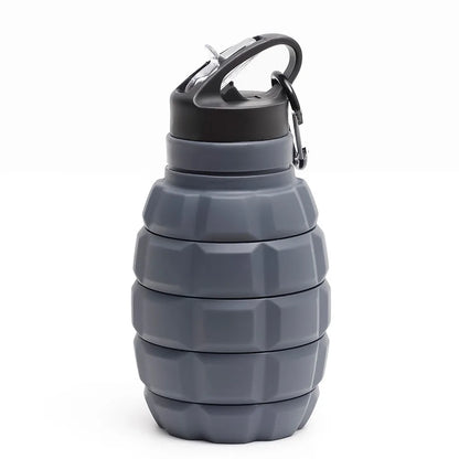 Gourde Silicone Pliable 580ml — Design Grenade Camouflage | Tactique & Outdoor | Rétractable | Sans BPA | 6 Styles Camouflage