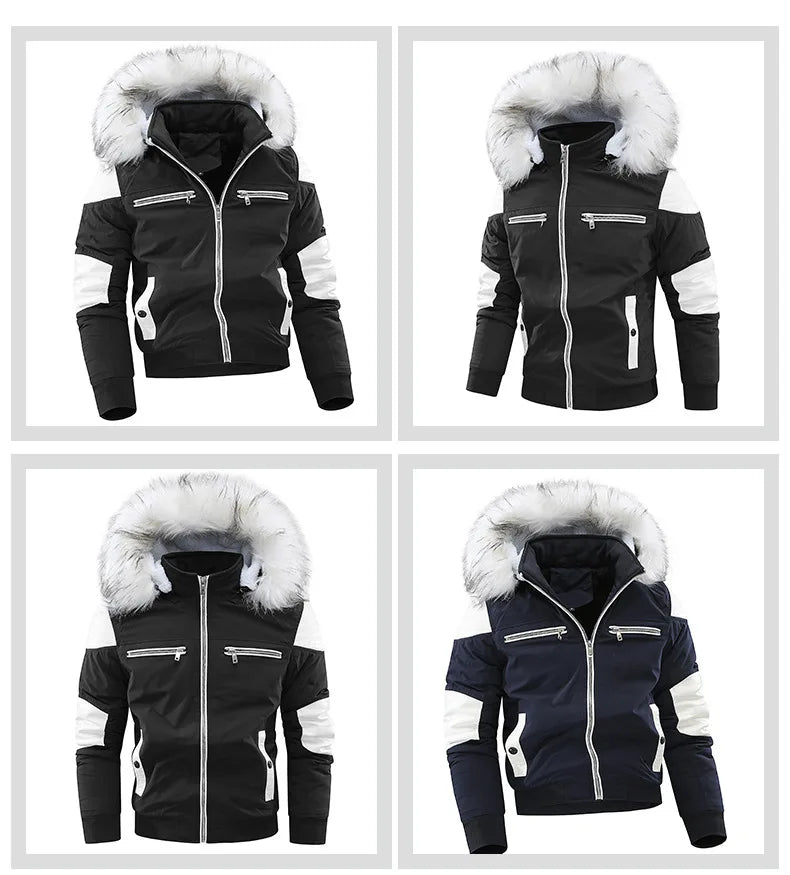 Parka Homme à Capuche Matelassée - Chaude et Épaisse pour l'Hiver