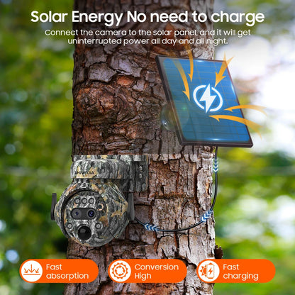 Caméra Solaire Camouflage SHIWOJIA 515-12X 4G 8MP Zoom 12x – Double Objectif, Batterie 7800mAh, IP65 | Chasse & Surveillance Outdoor