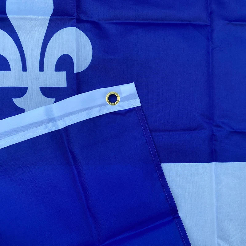 Drapeau du Québec – Fleurs de Lis – 90x150 cm – Polyester avec Œillets en Laiton – 3x5 Ft BLACKBEARD OUTDOOR INDUSTRIES