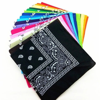 Bandana Carré Hip Hop en Coton – 54x54 cm, Imprimé Paisley - BLACKBEARD OUTDOOR INDUSTRIES