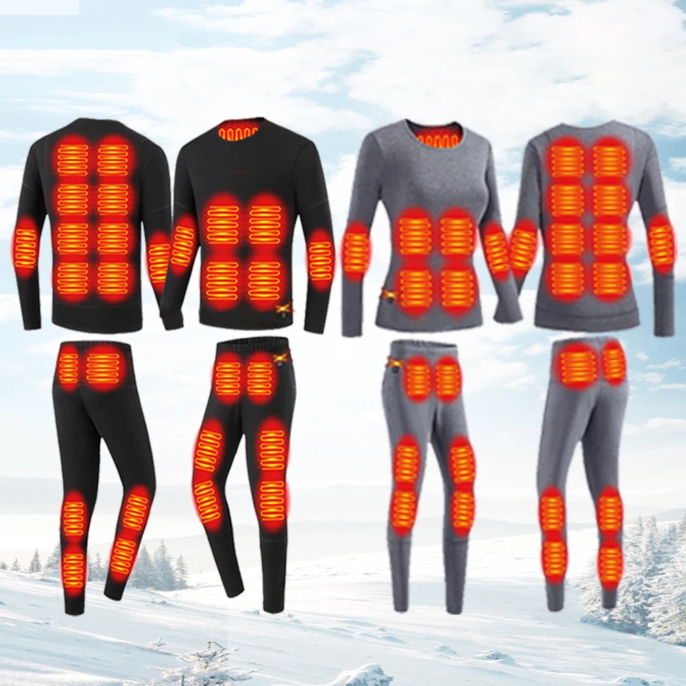 Sous-vêtement chauffant USB hiver – Veste, pantalon ou ensemble