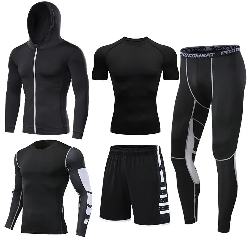 Ensemble sport homme compression, 2, 3 ou 5 pièces