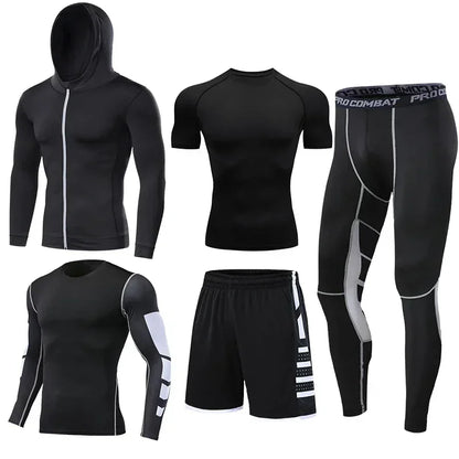 Ensemble sport homme compression, 2, 3 ou 5 pièces