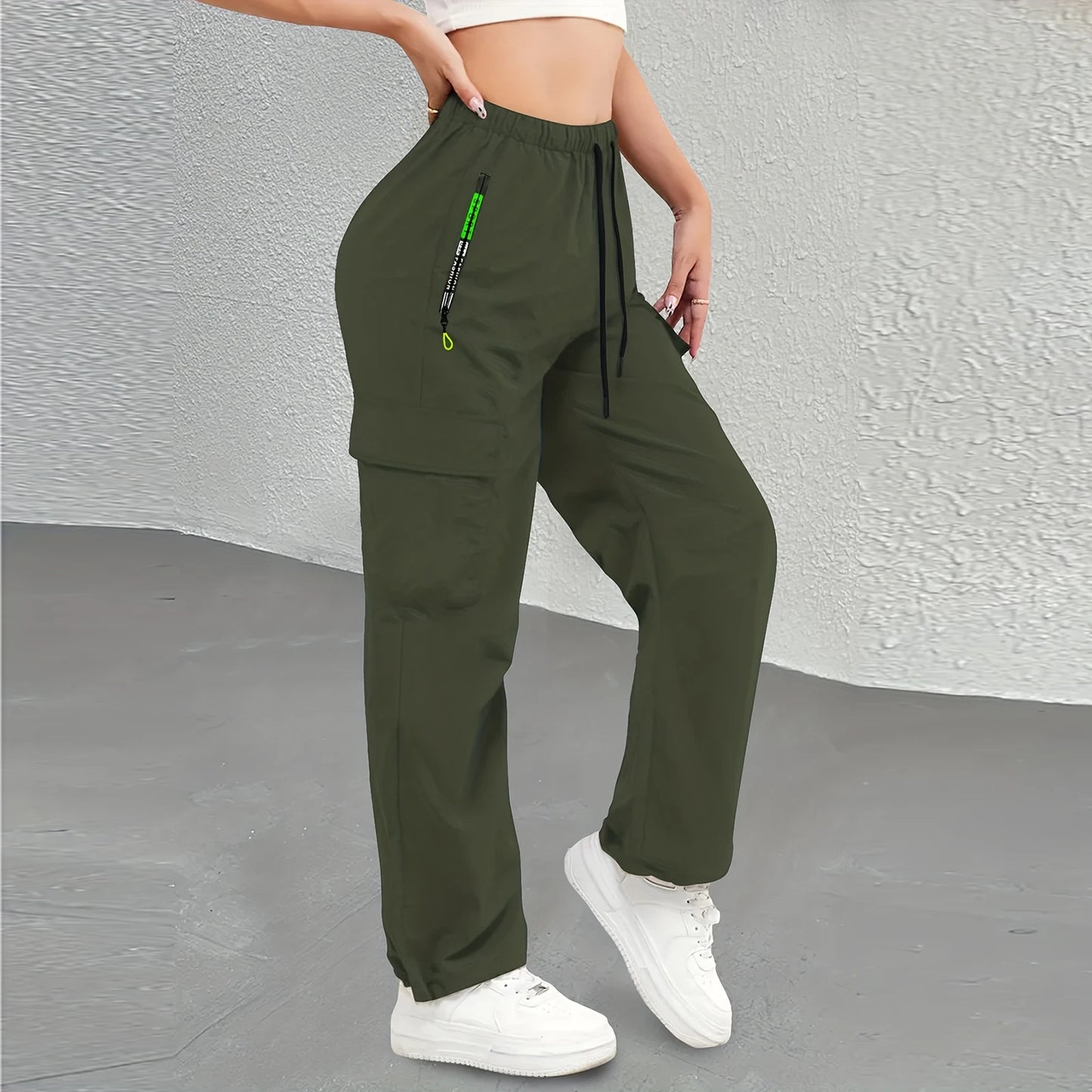 Pantalon Cargo Femme Taille Haute – Multi-Poches, Coupe Droite, Style Safari - BLACKBEARD OUTDOOR INDUSTRIES
