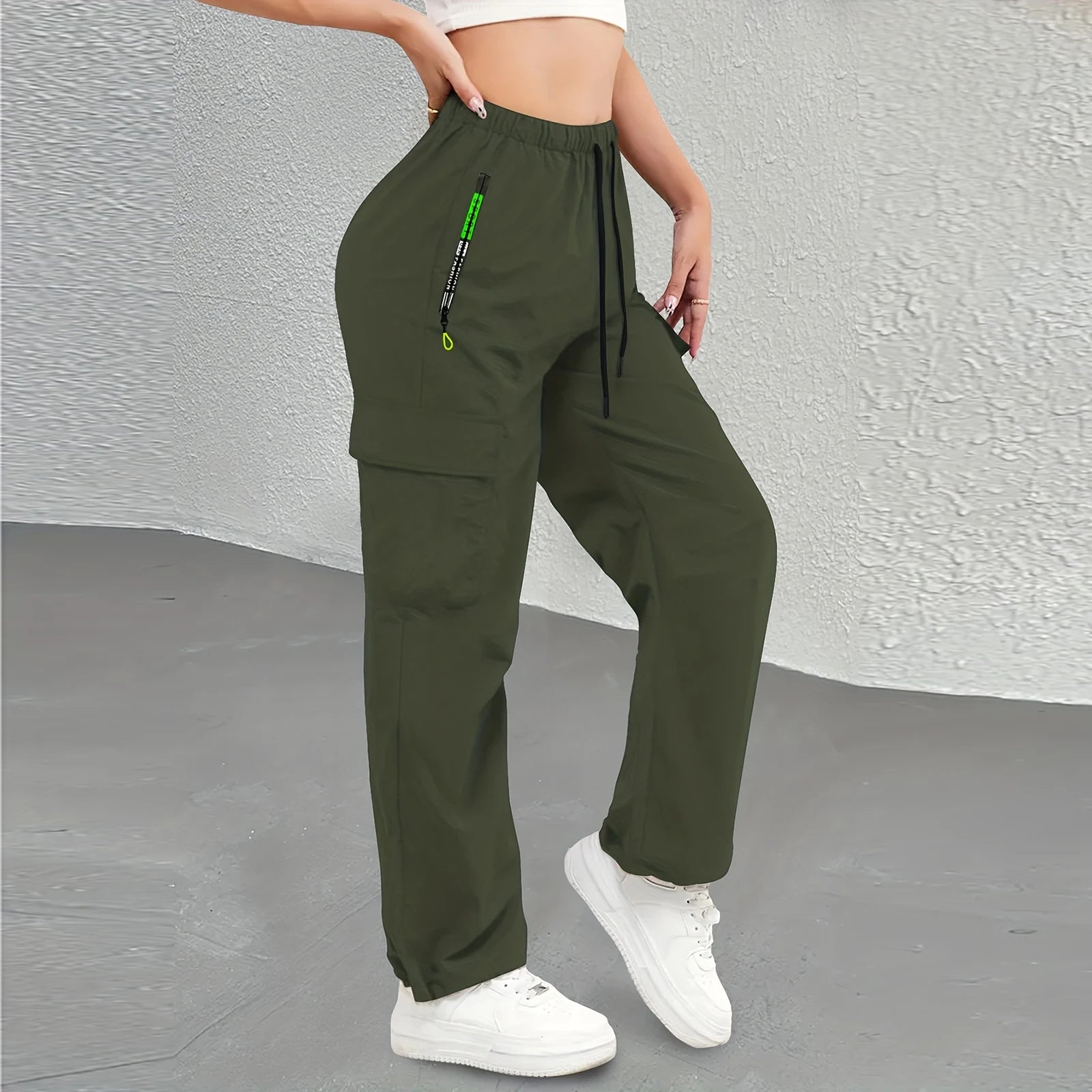 Pantalon Cargo Femme Taille Haute – Multi-Poches, Coupe Droite, Style Safari - BLACKBEARD OUTDOOR INDUSTRIES
