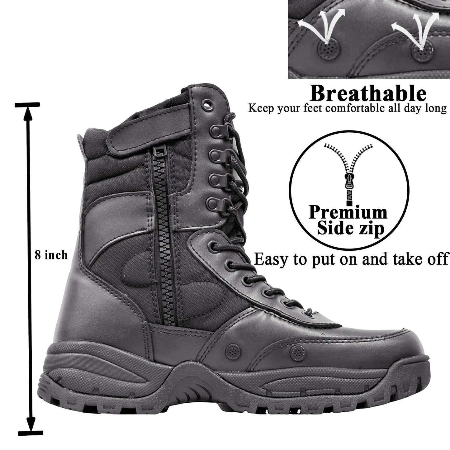Rangers Tactiques Homme LAHORS – Cuir Véritable, Zip Latéral, Désert Combat, Pointures 39-46