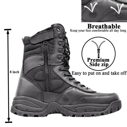 Rangers Tactiques Homme LAHORS – Cuir Véritable, Zip Latéral, Désert Combat, Pointures 39-46