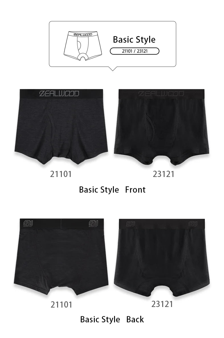Boxers en Laine Merino et Tencel ZEALWOOD pour Hommes - Sous-vêtements Respirants et Antibactériens, Séchage Rapide, Confort Ultime BLACKBEARD OUTDOOR INDUSTRIES