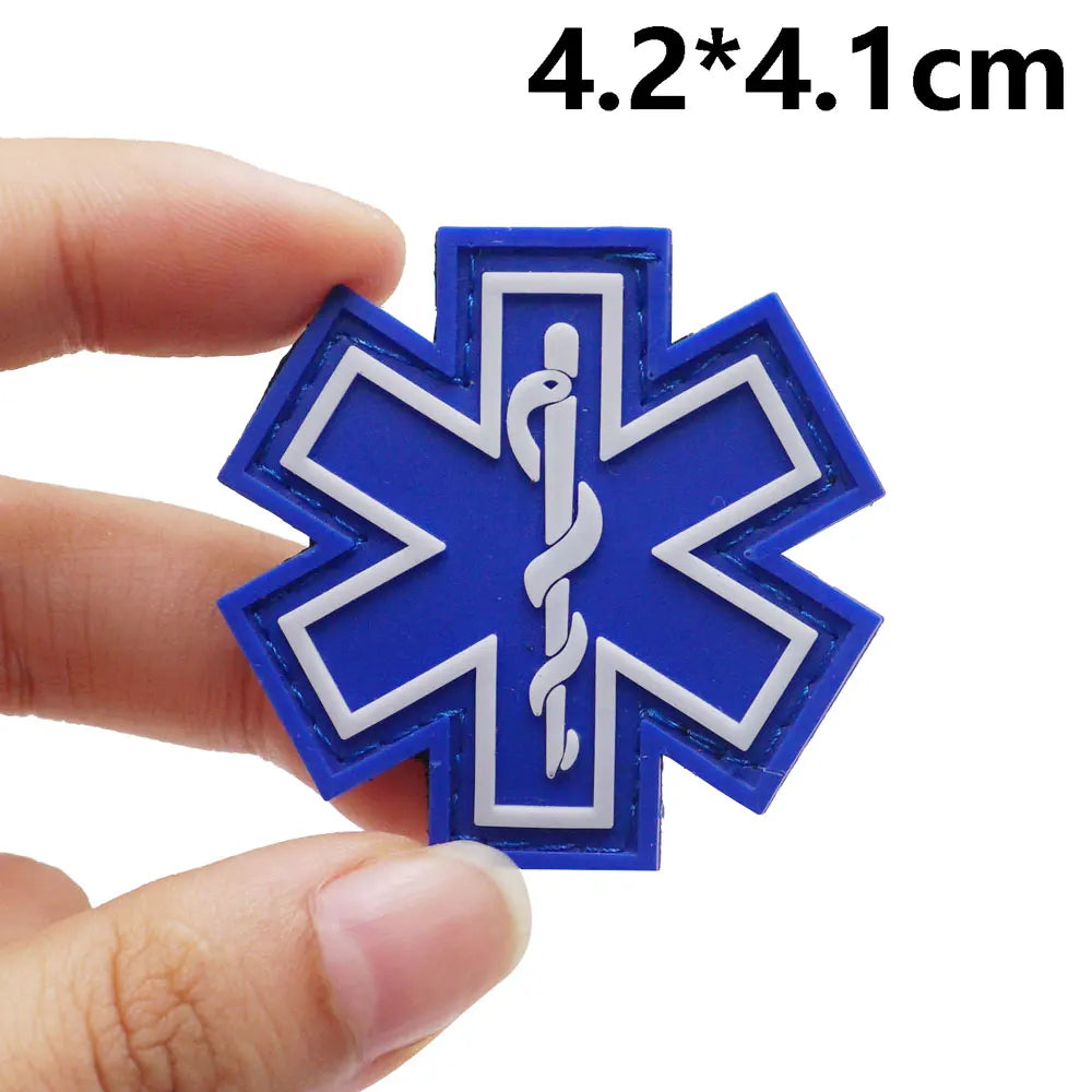 Patches médicaux en PVC Serpent avec Fixation Velcro pour Sacs à Dos et Vêtements Militaires