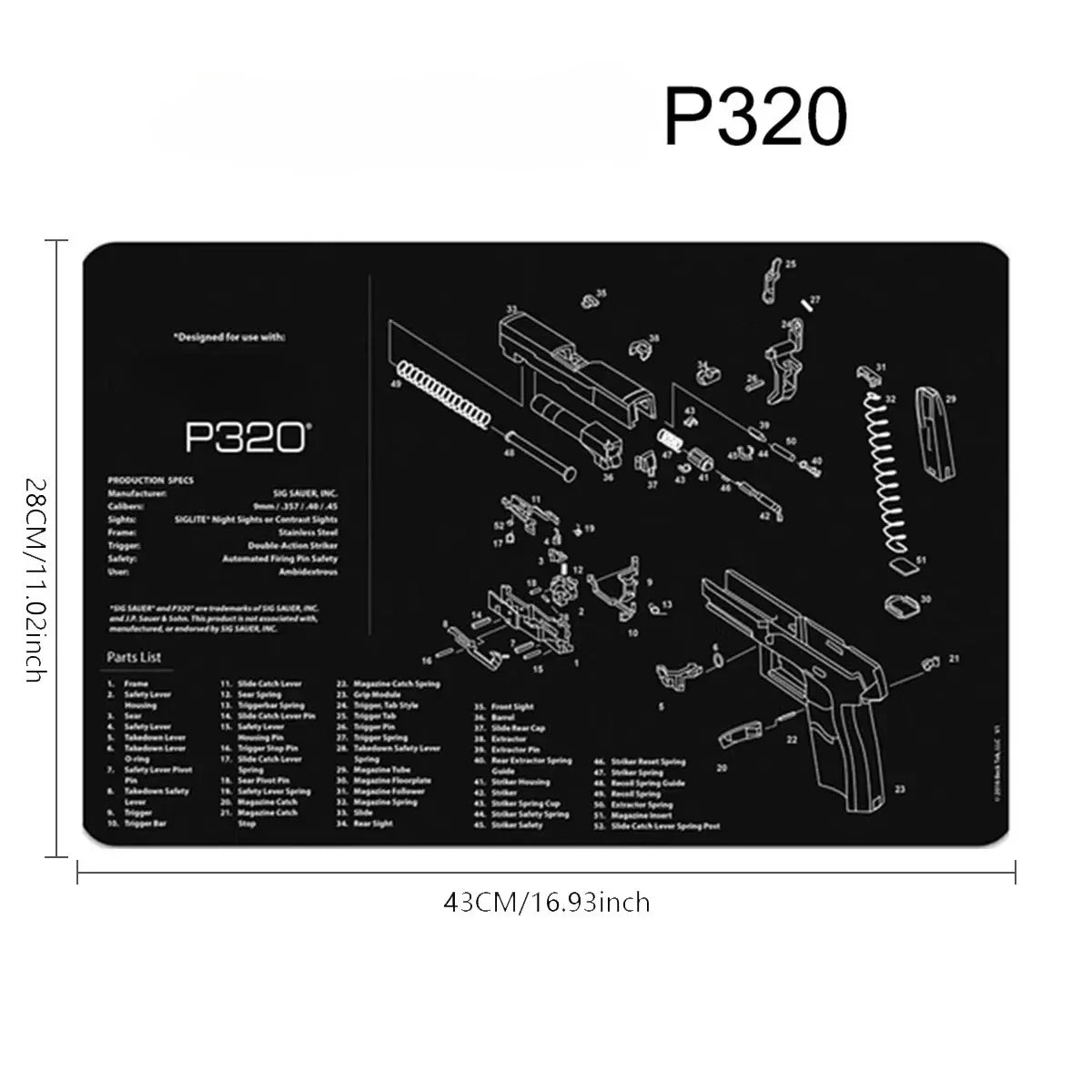 Tapis de Nettoyage pour Arme | Tapis Souris Multi-Armes – AR15, AK47, Remington 870, Glock, CZ75, P226, 1911… - BLACKBEARD OUTDOOR INDUSTRIES