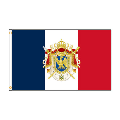 Drapeau Royal Napoléon Ier - France FRA avec Blason - FLAGLAND 90x150cm BLACKBEARD OUTDOOR INDUSTRIES