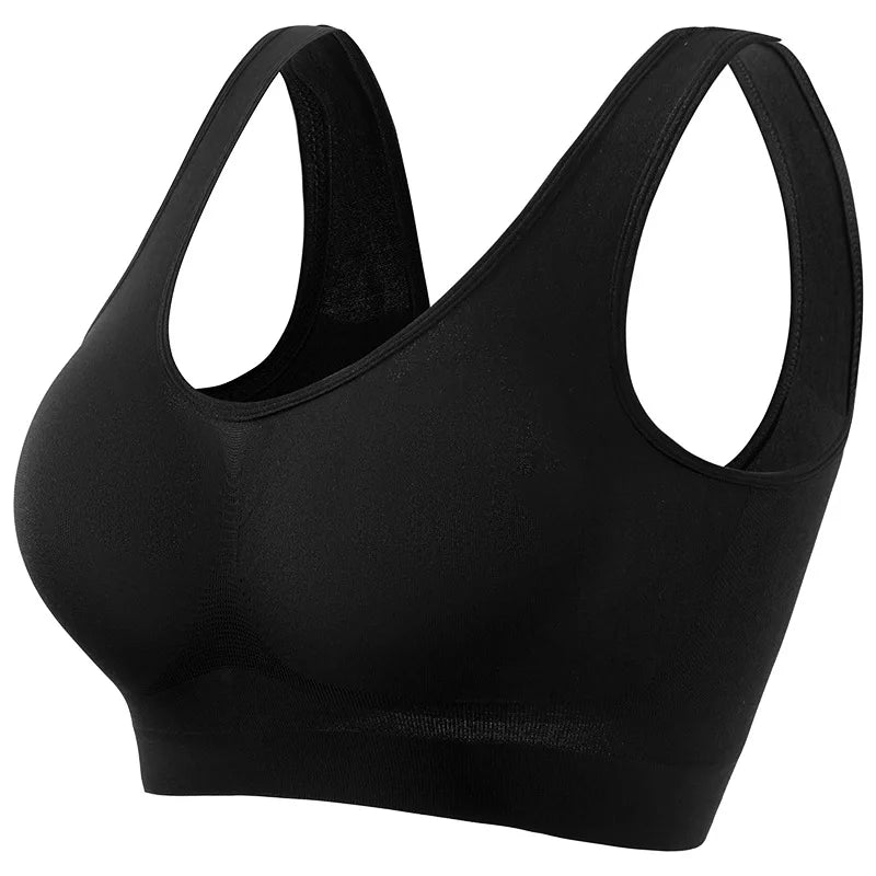 Brassière Sport Femme Sans Armature Grande Taille – Rembourrage Amovible, Sans Couture, Yoga & Running – S à 5XL