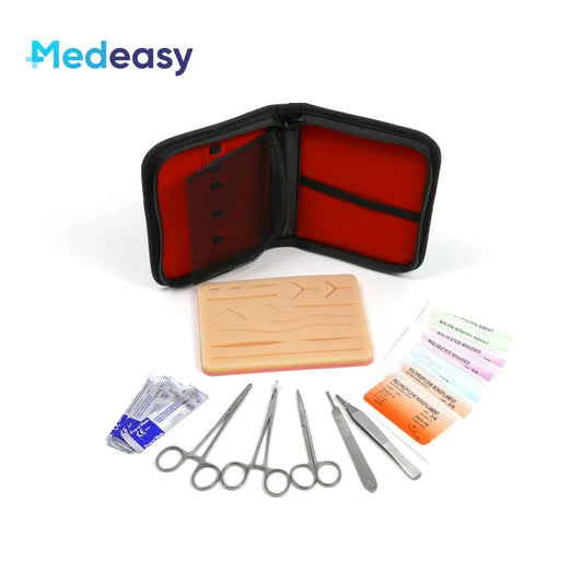 Kit Complet d'Entraînement à la Suture Médicale – Pad Silicone 3 Couches, 14 Plaies, 5 Outils Inox & Fils - BLACKBEARD OUTDOOR INDUSTRIES