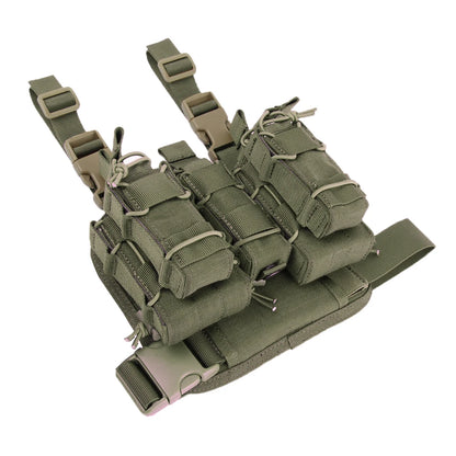 Plateforme de cuisse tactique MOLLE en Cordura avec porte-chargeurs, noir, vert ou coyote