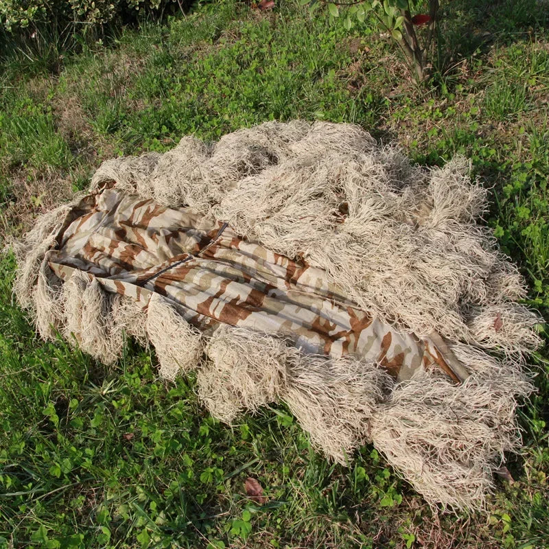 Ghillie Suit 3D Camouflage Feuilles 5 Pièces – Chasse, Airsoft, Sniper | Woodland, Désert, Neige