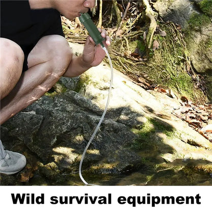 Paille Filtrante Survie avec Tuyau d'Extension – Purification Eau Camping