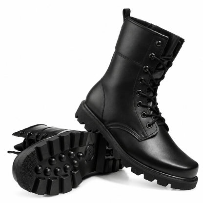 Bottines Tactiques Militaires Homme - Imperméables, Cuir Fendu Hiver