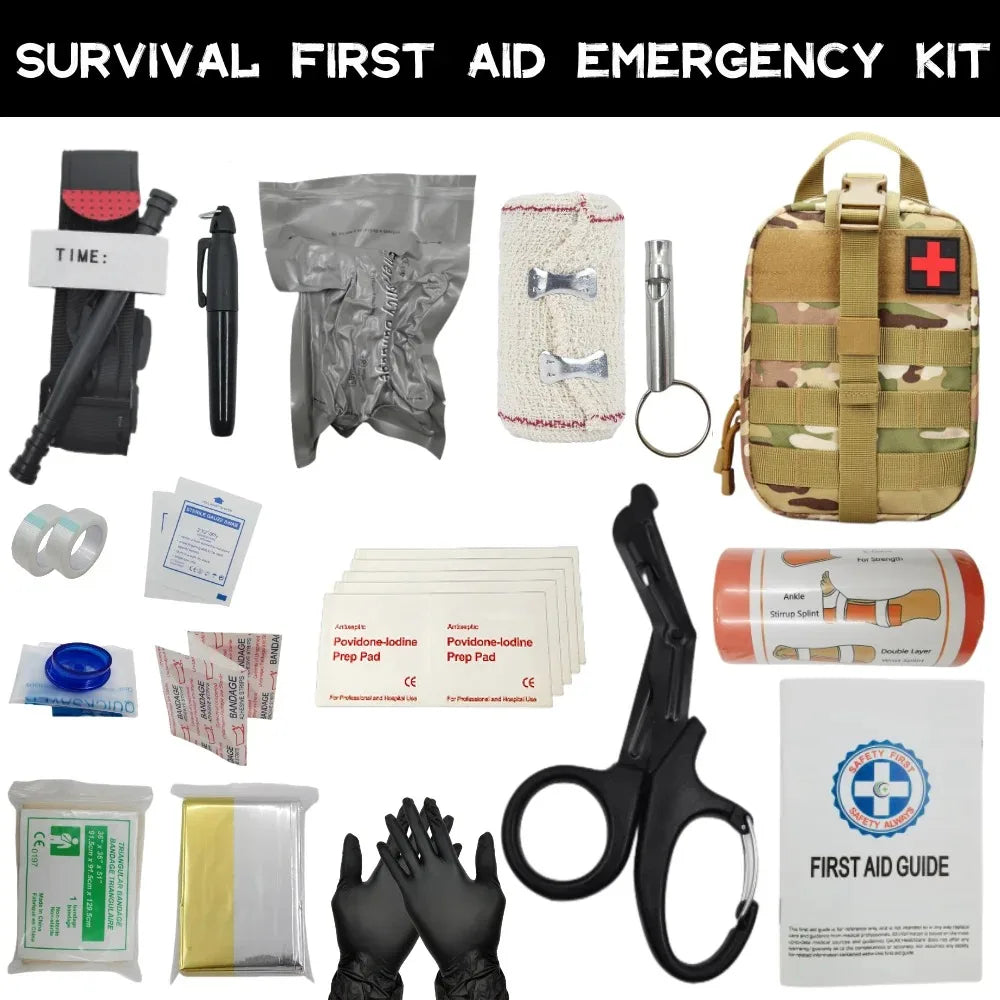 Trousse de Secours Tactique IFAK 16 Pièces - Garrot, Pochette MOLLE