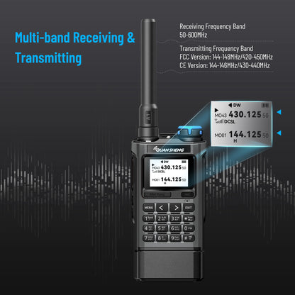Talkie-walkie UV-K1 VHF/UHF rechargeable USB-C – 200 canaux